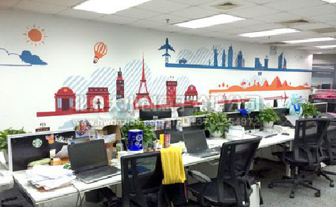 广安教你设计办公室墙绘的方法。
